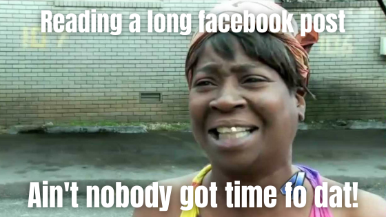 How can he share that on Facebook?! long facebook post aint nobody got time for that - How can he share that on Facebook?!